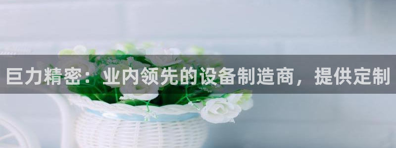 彩神8是正规平台吗安全吗：巨力精密：业内领先的设备制造商，提供定制