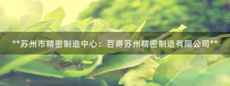 彩神v8客户端：**苏州市精密制造中心：百得苏州精密制造有限公司**