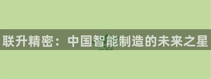彩神用户登录：联升精密：中国智能制造的未来之星